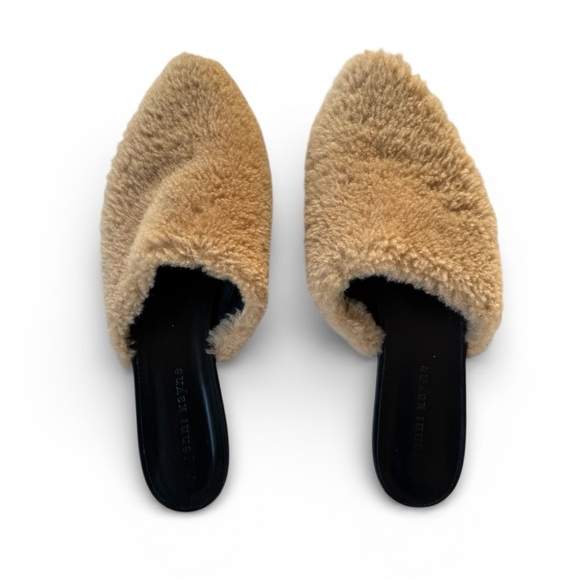 Jenni Kayne Shoes - JENNI KAYNE Tan Shearling Slip-On Mules Size 41 (US 11)